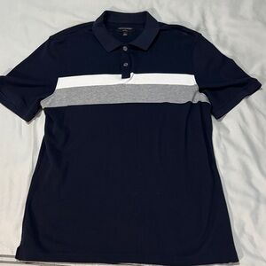 Banana Republic Navy Polo with Gray and White Accents